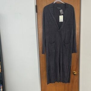 Barefoot Dreams CozyChic Ultra Lite Full Length Duster Cardigan in Pacific Blue